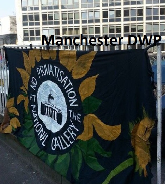 Banner on tour Manchester DWP